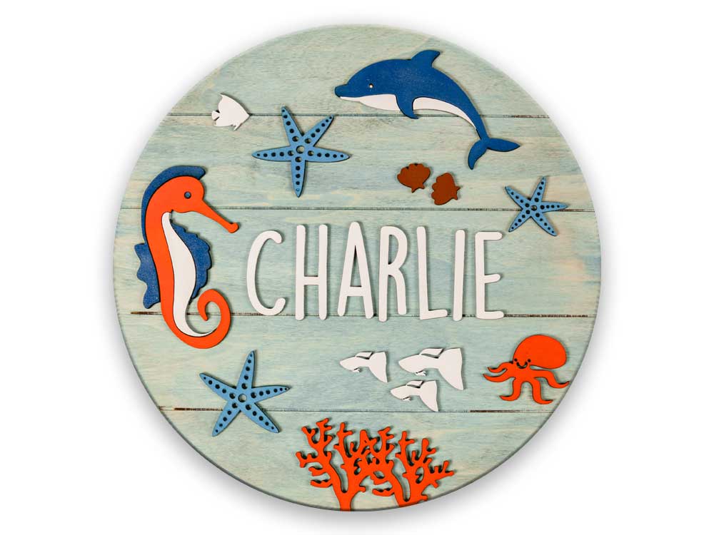 Ocean Nursery Name Sign