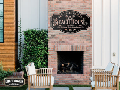 Beach House Metal Sign