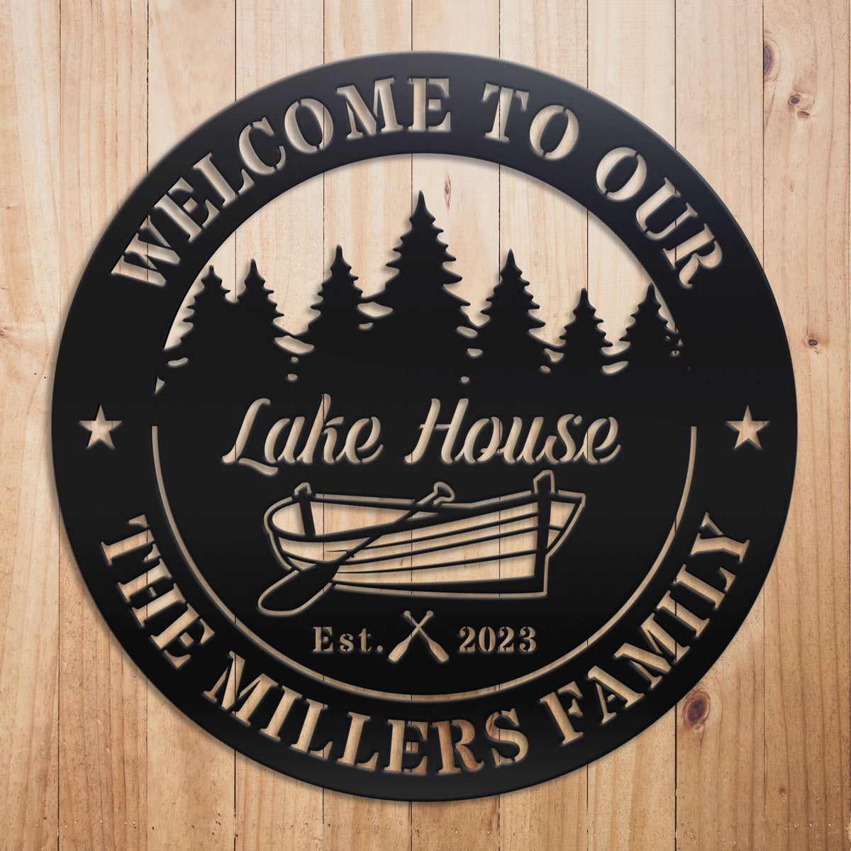 Boat Lakehouse Metal Sign