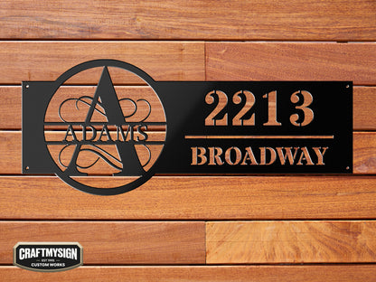 Family Name Address Metal Sign