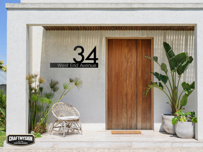 Modern House Address Metal Sign