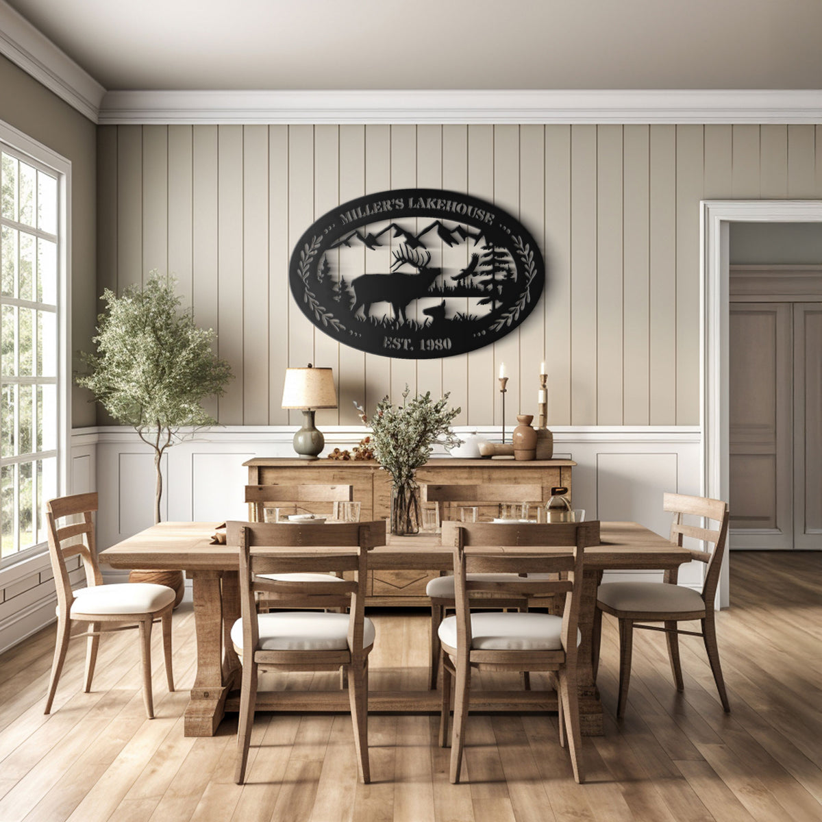 Elk Outdoor Oval Metal Sign