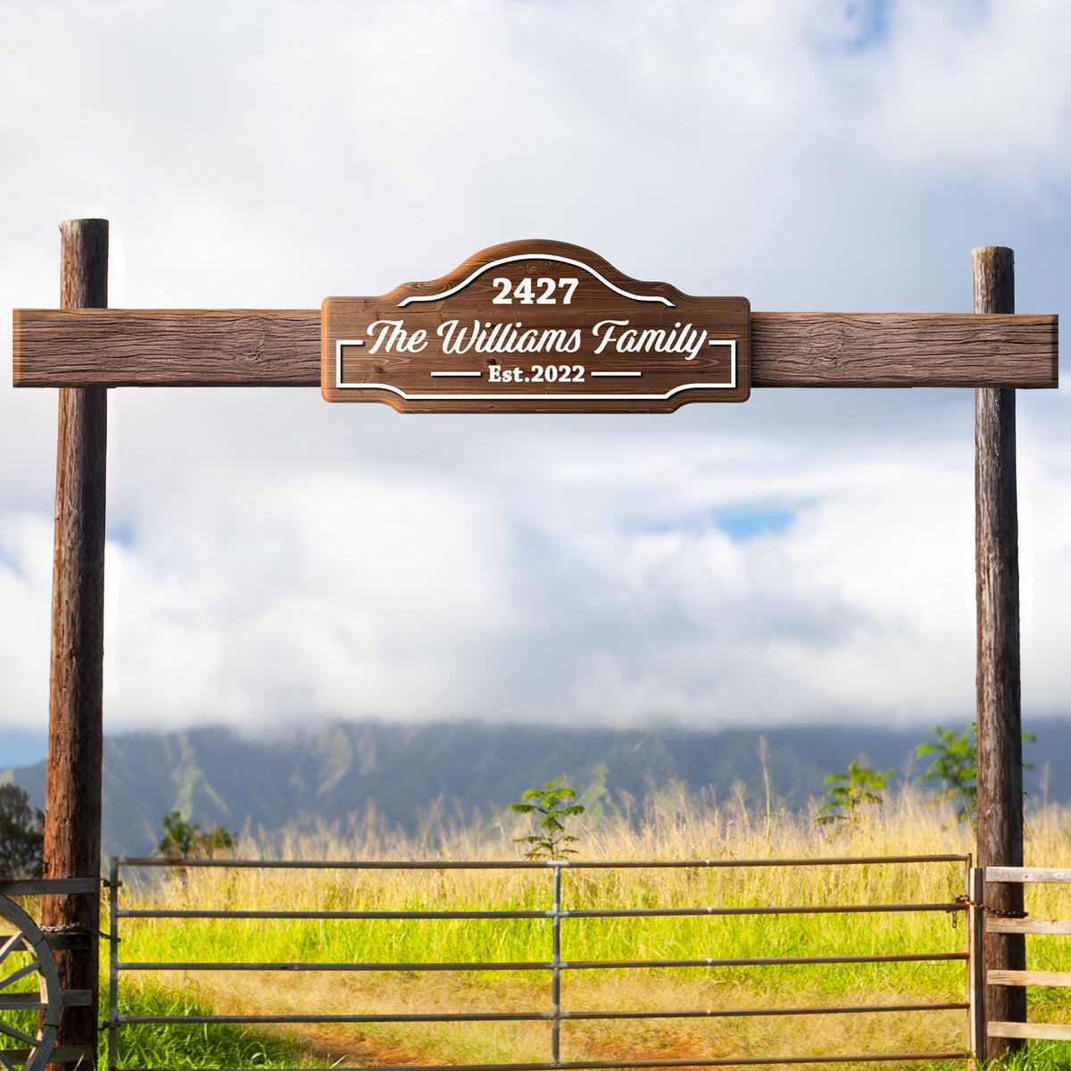 Family Name & Address Wooden Sign