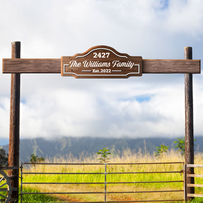 Family Name & Address Wooden Sign