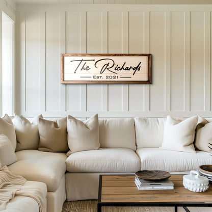 Framed Family Name Sign