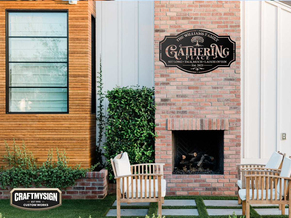 Gathering Metal Sign
