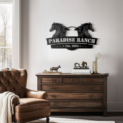 Horse Ranch Metal Sign
