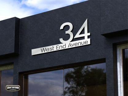 Modern House Address Metal Sign
