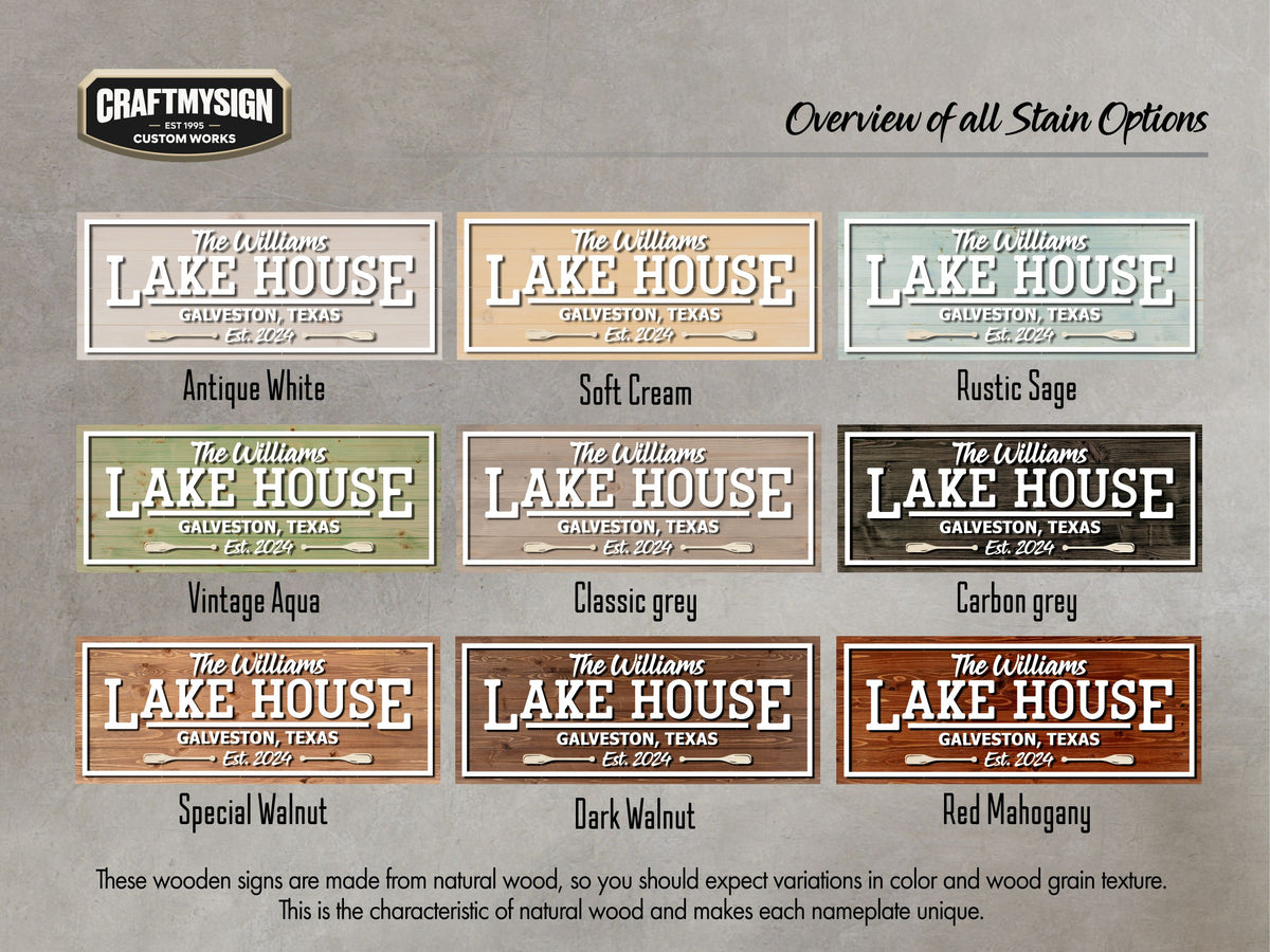 Rustic Lake House Wooden Sign
