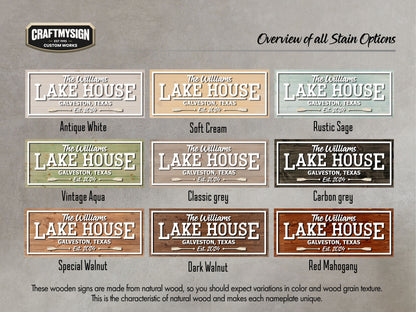 Rustic Lake House Wooden Sign
