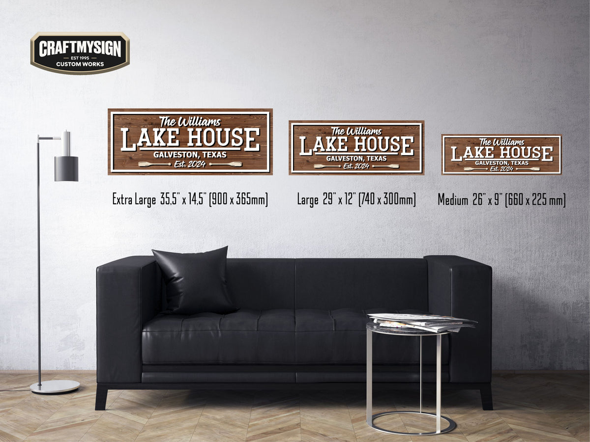 Rustic Lake House Wooden Sign