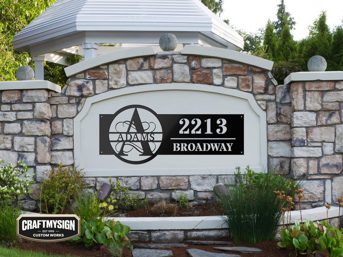 Family Name Address Metal Sign