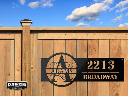 Family Name Address Metal Sign