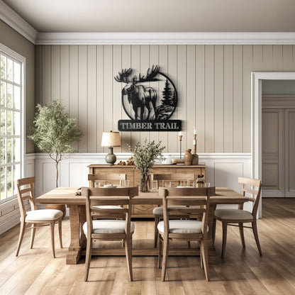 Moose Metal Sign