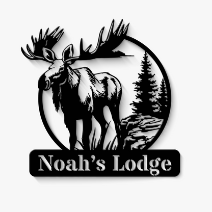 Moose Metal Sign