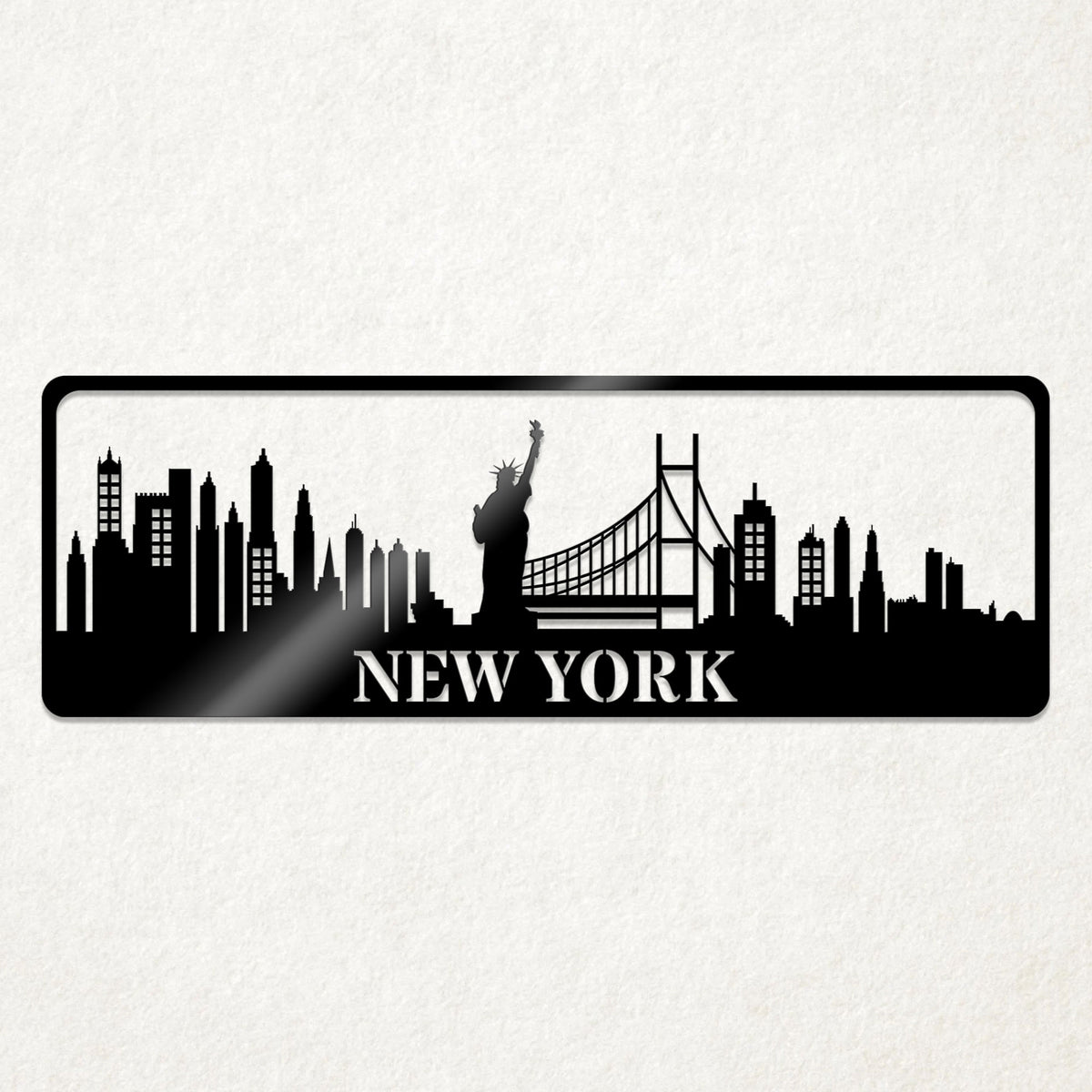 USA City Skylines Metal Sign