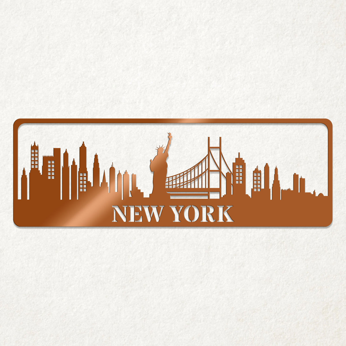 USA City Skylines Metal Sign