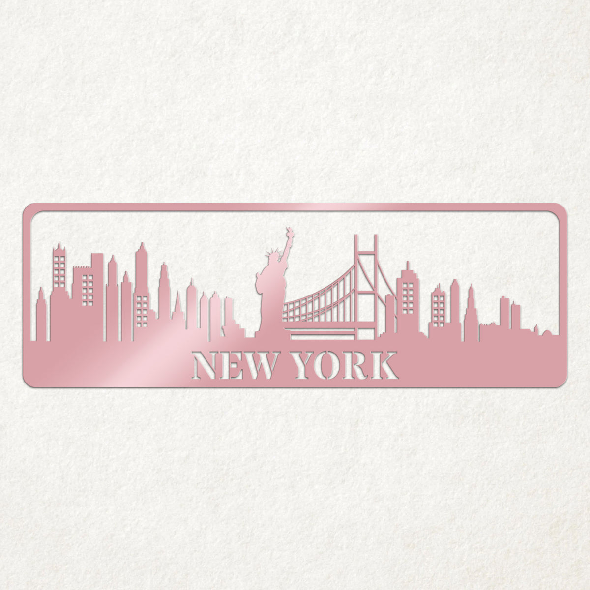 USA City Skylines Metal Sign