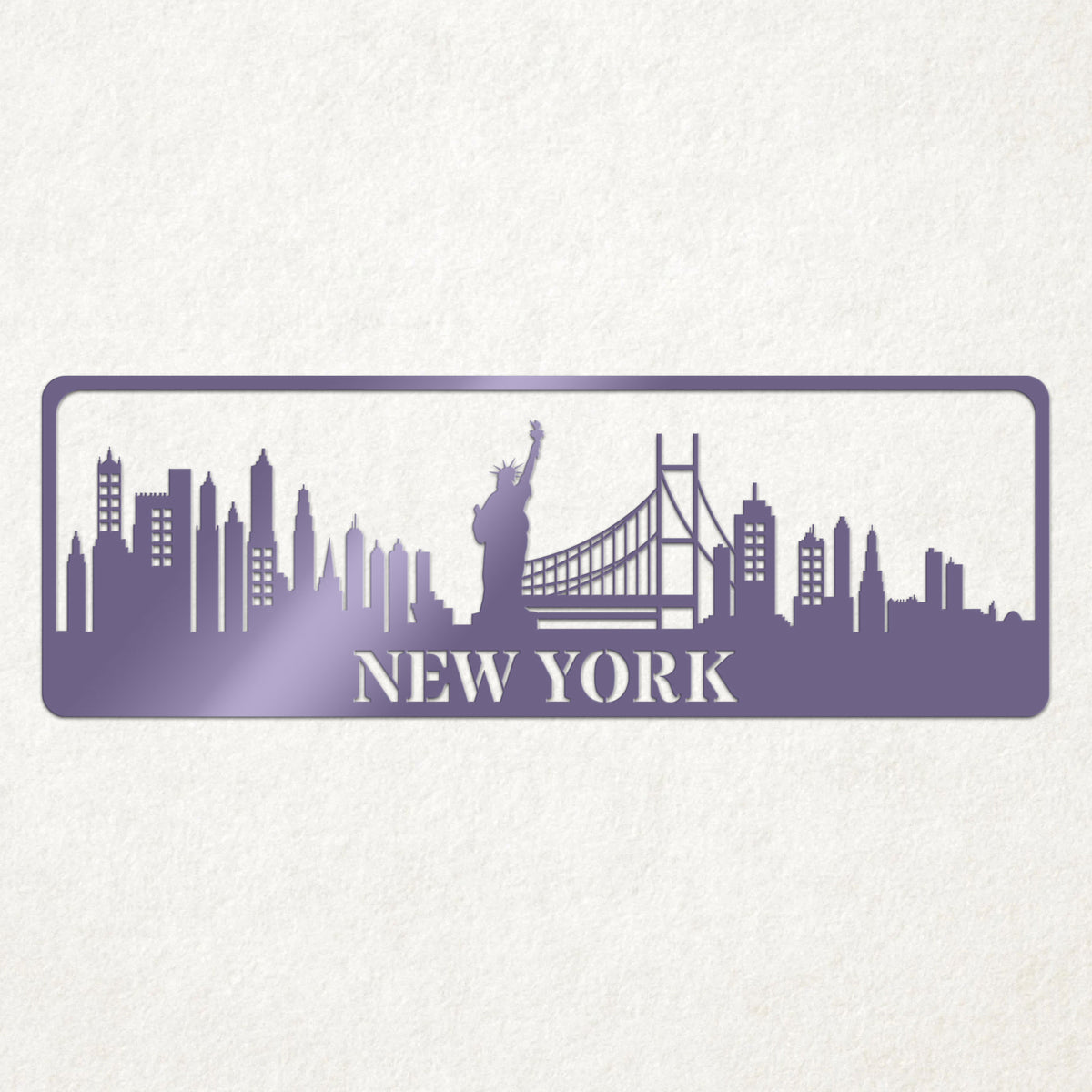 USA City Skylines Metal Sign