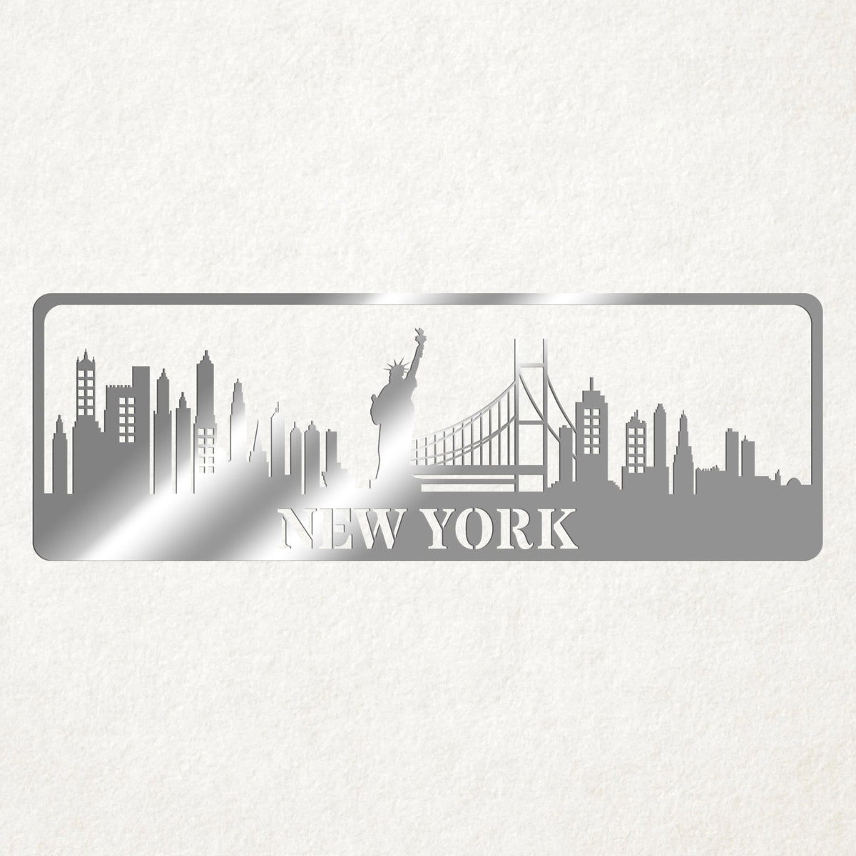 USA City Skylines Metal Sign