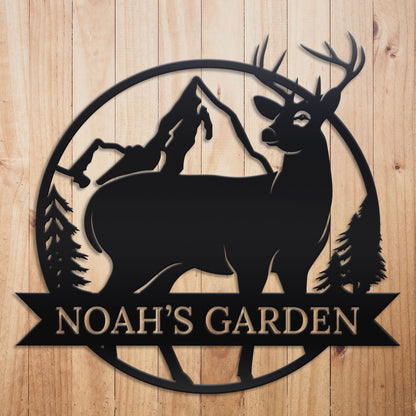 Deer Outdoor Metal Sign 2