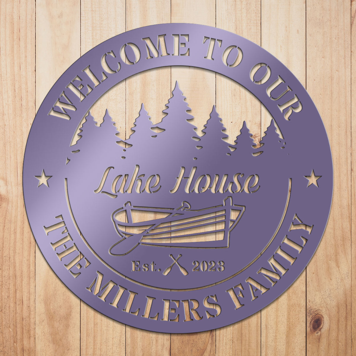 Boat Lakehouse Metal Sign