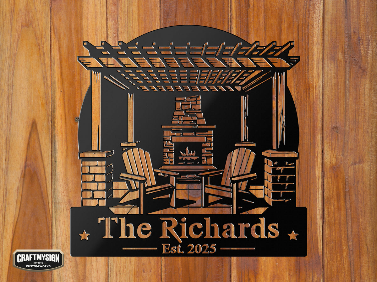 Pergola Outdoor Metal Sign
