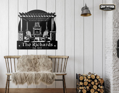 Pergola Outdoor Metal Sign