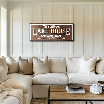 Rustic Lake House Wooden Sign