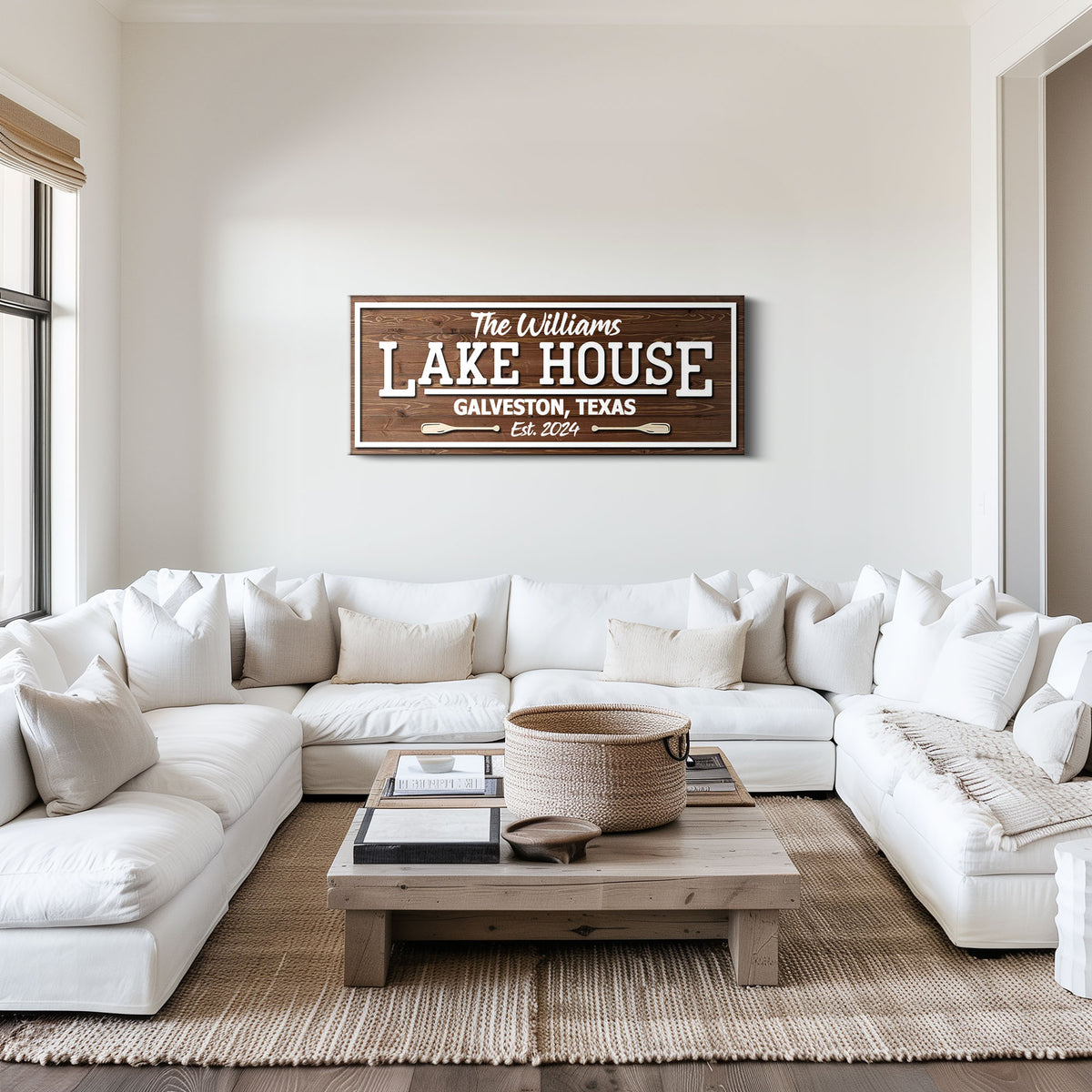 Rustic Lake House Wooden Sign