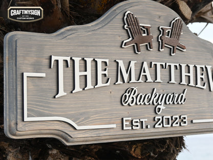 Backyard Wooden Sign