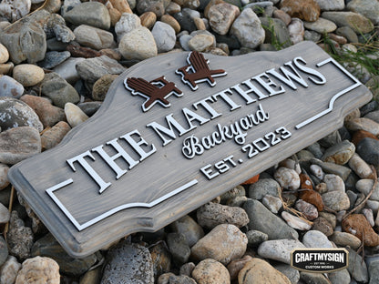 Backyard Wooden Sign