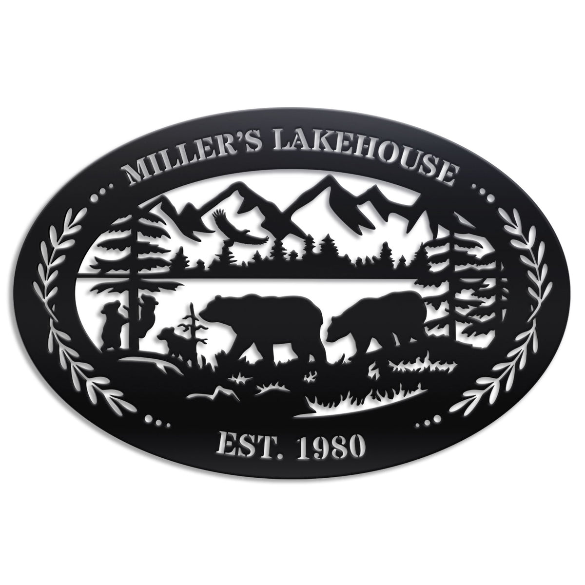 Outdoor Oval Metal Sign