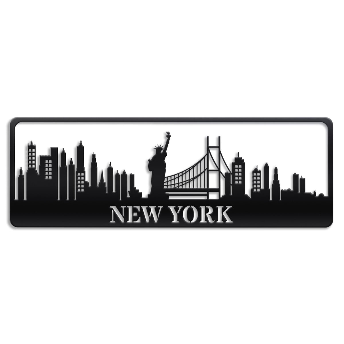 USA City Skylines Metal Sign