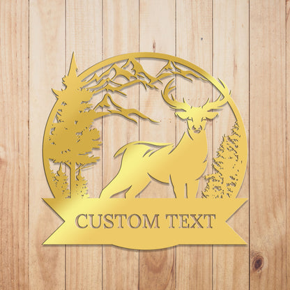 Deer Outdoor Metal Sign 3