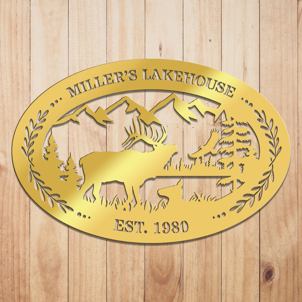 Elk Outdoor Oval Metal Sign