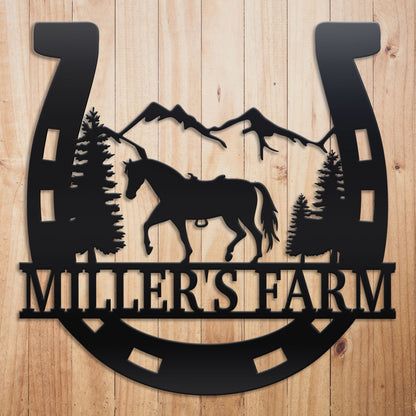 Horse Shoe Metal Sign
