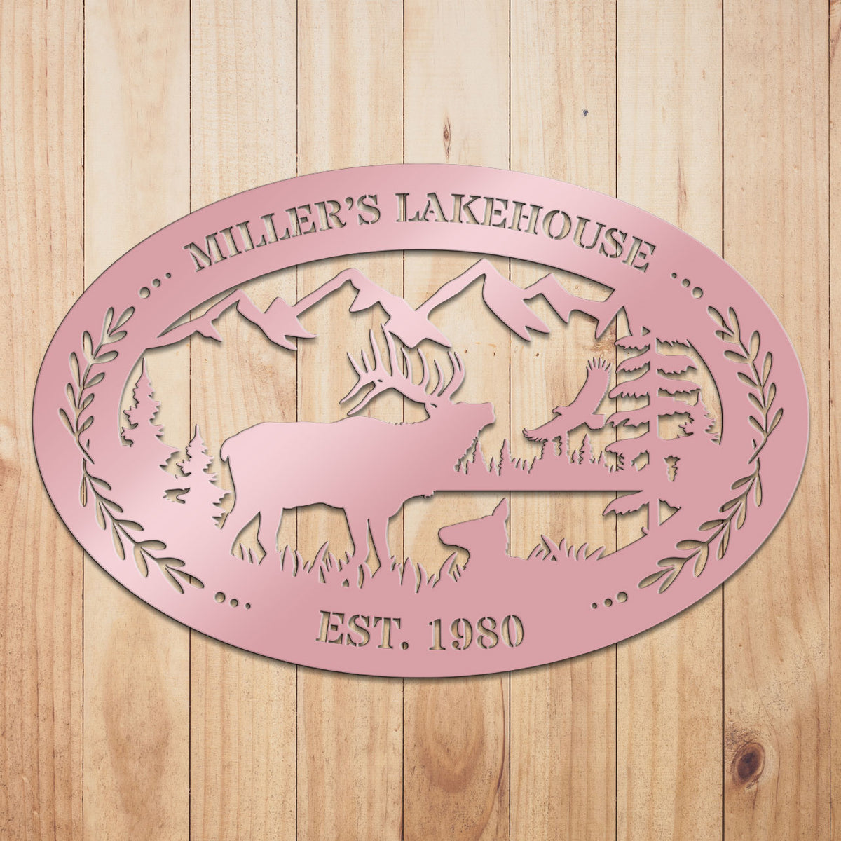 Elk Outdoor Oval Metal Sign