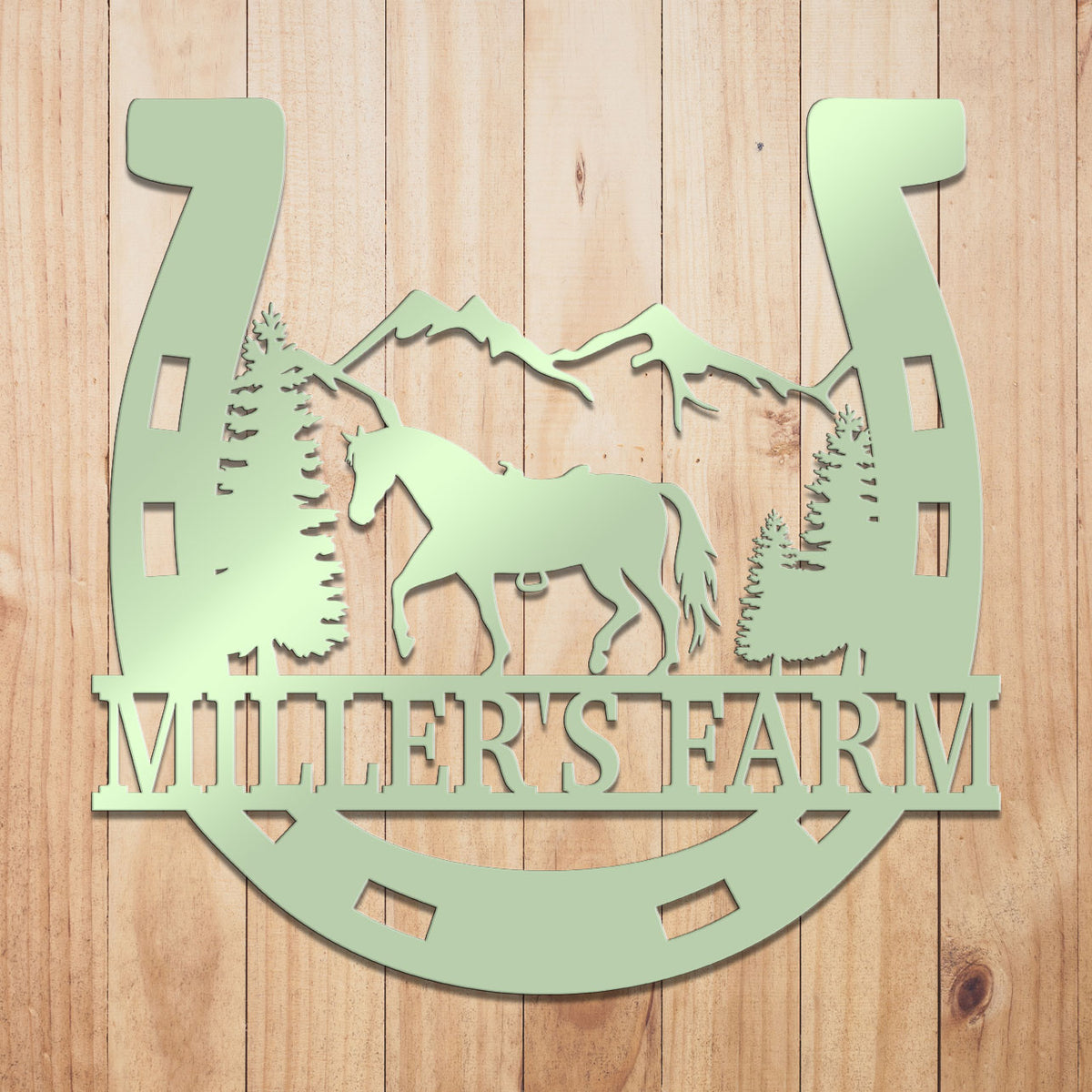 Horse Shoe Metal Sign