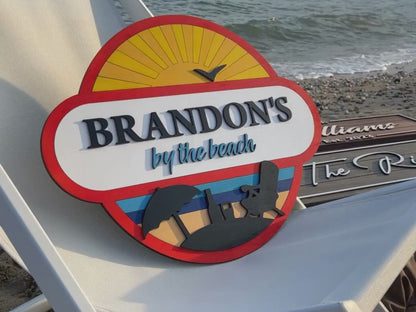 By The Beach Wooden Sign