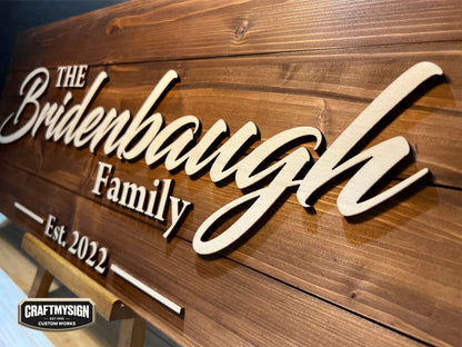 Custom Wooden Sign - Bridenbaugh