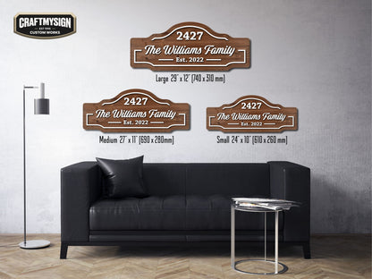Family Name & Address Wooden Sign