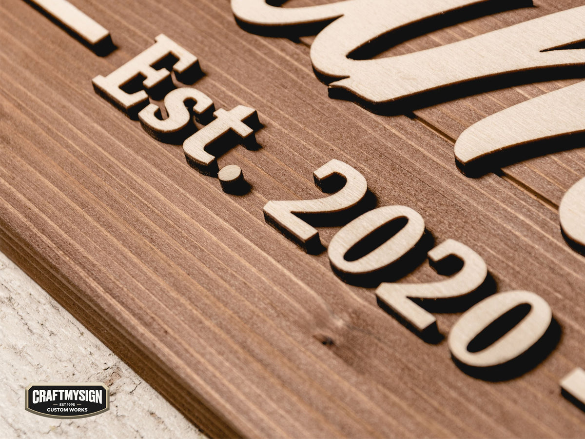 Rustic Family Name Sign Craftmysign