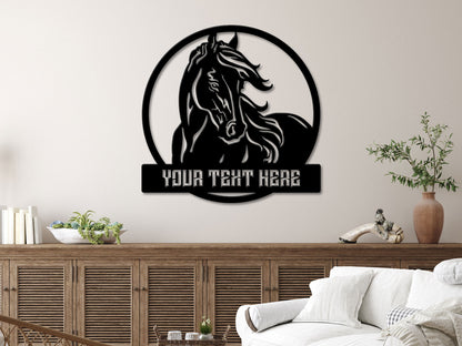 Horse Metal Sign