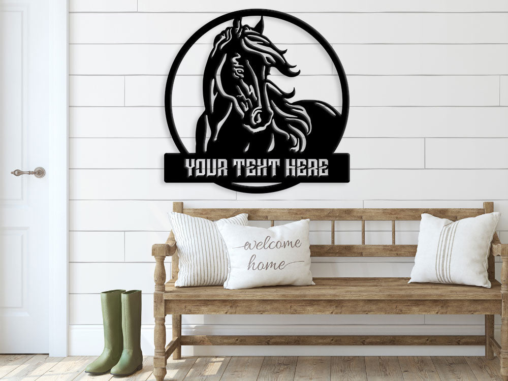 Horse Metal Sign