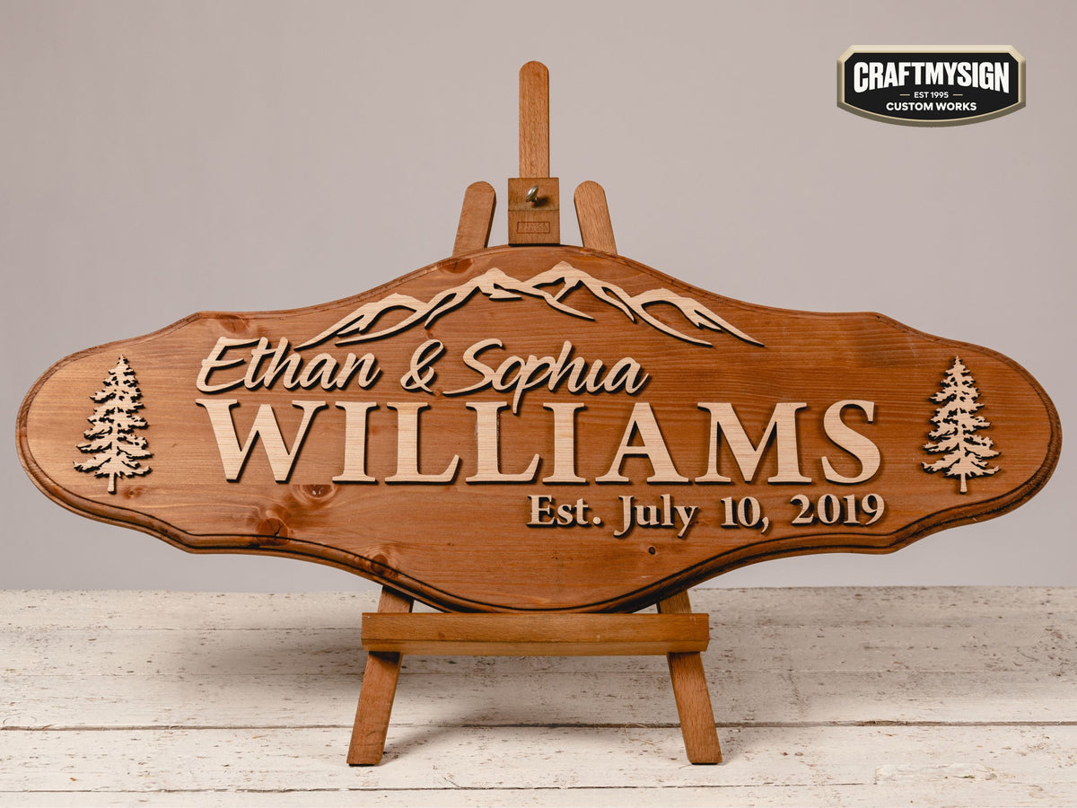Mountain Family Name Sign Craftmysign