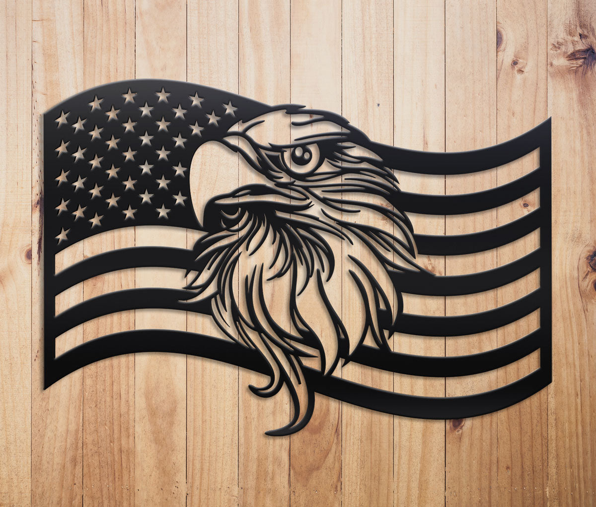 American Eagle Flag Metal Sign