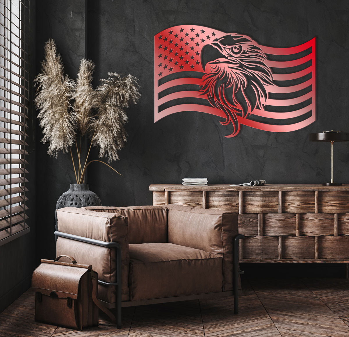 American Eagle Flag Metal Sign