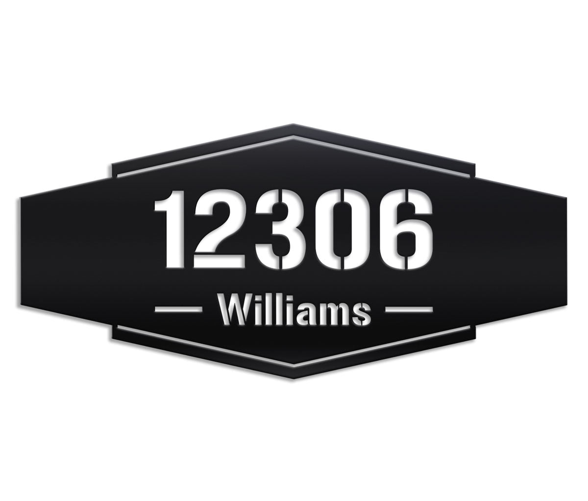 House Number & Family Metal Sign