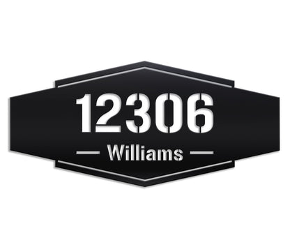 House Number & Family Metal Sign